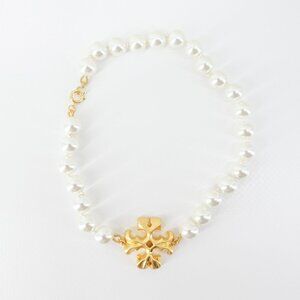 Tory Burch Roxanne Pearl Necklace Gold/ Ivory OS